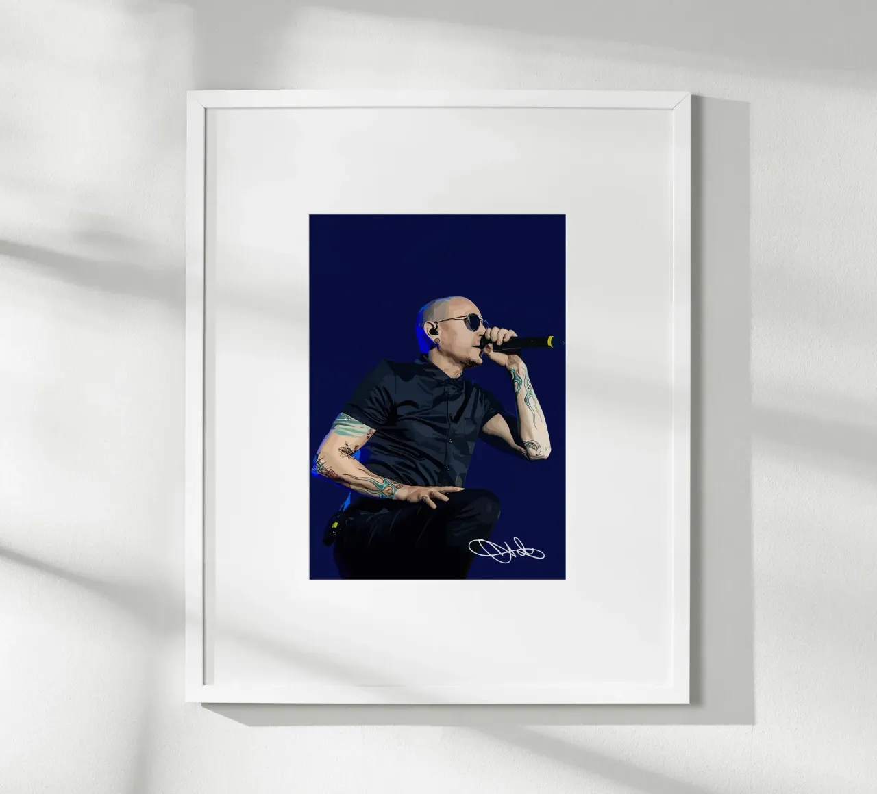 Chester Bennington poster con telaio in plastica da shiners