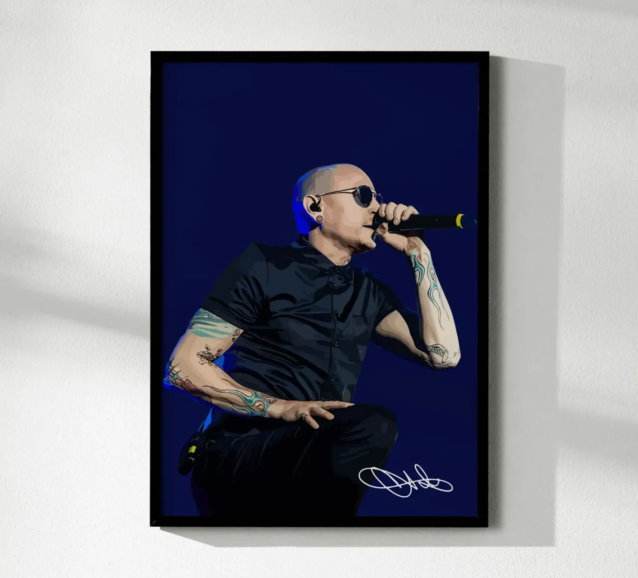 Chester Bennington poster con telaio in plastica da shiners
