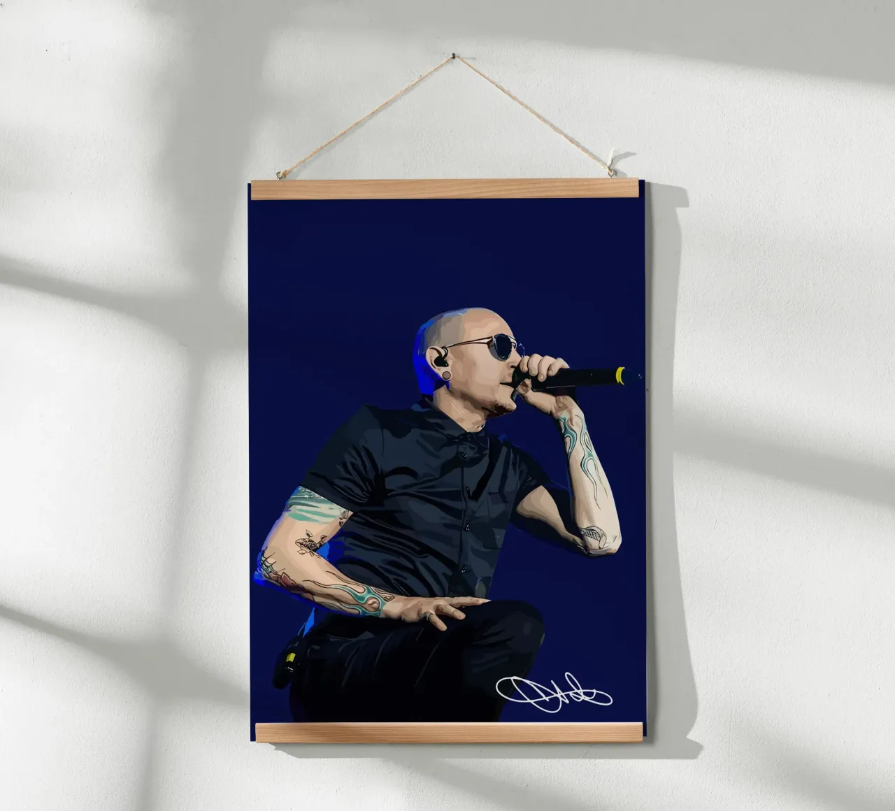 Chester Bennington poster con telaio in plastica da shiners