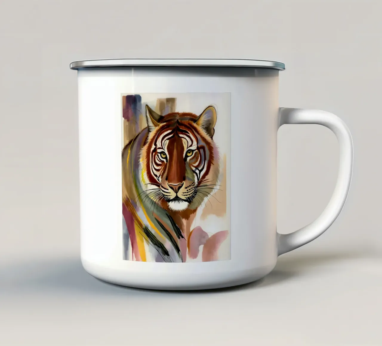 Sguardo di tigre: L'aura indomita tazza in smalto da 83oranges