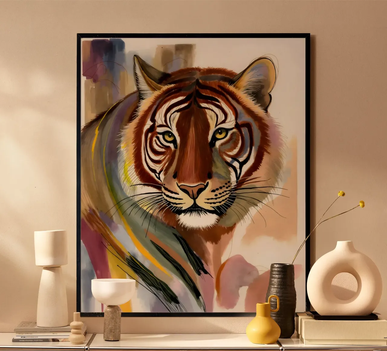 Sguardo di tigre: L'aura indomita poster con telaio in plastica da 83oranges