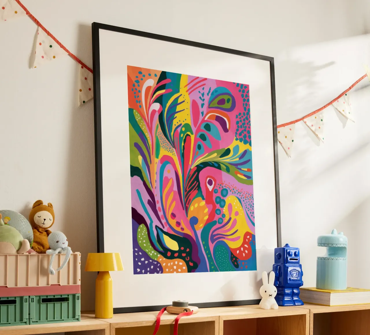 Esplosione di energia psichedelica poster con telaio in plastica da Orchid Patina