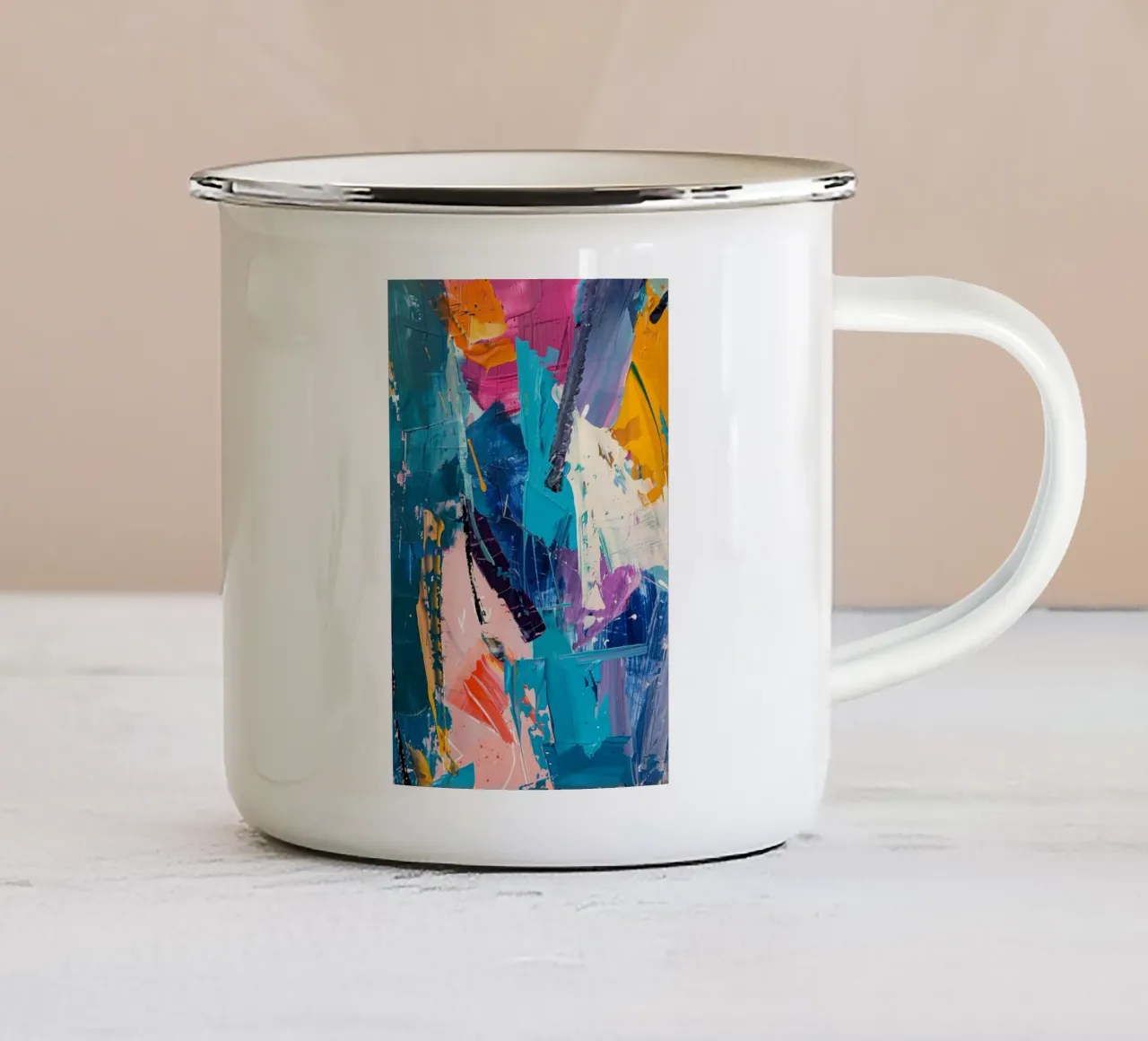 Vivid Currents tazza in smalto da Mosaic Dialogue
