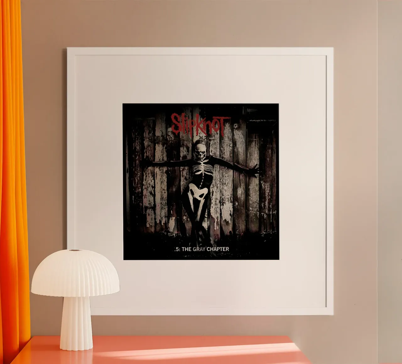 The Gray Slipknot Skull poster con telaio in legno da TEMONSEOL