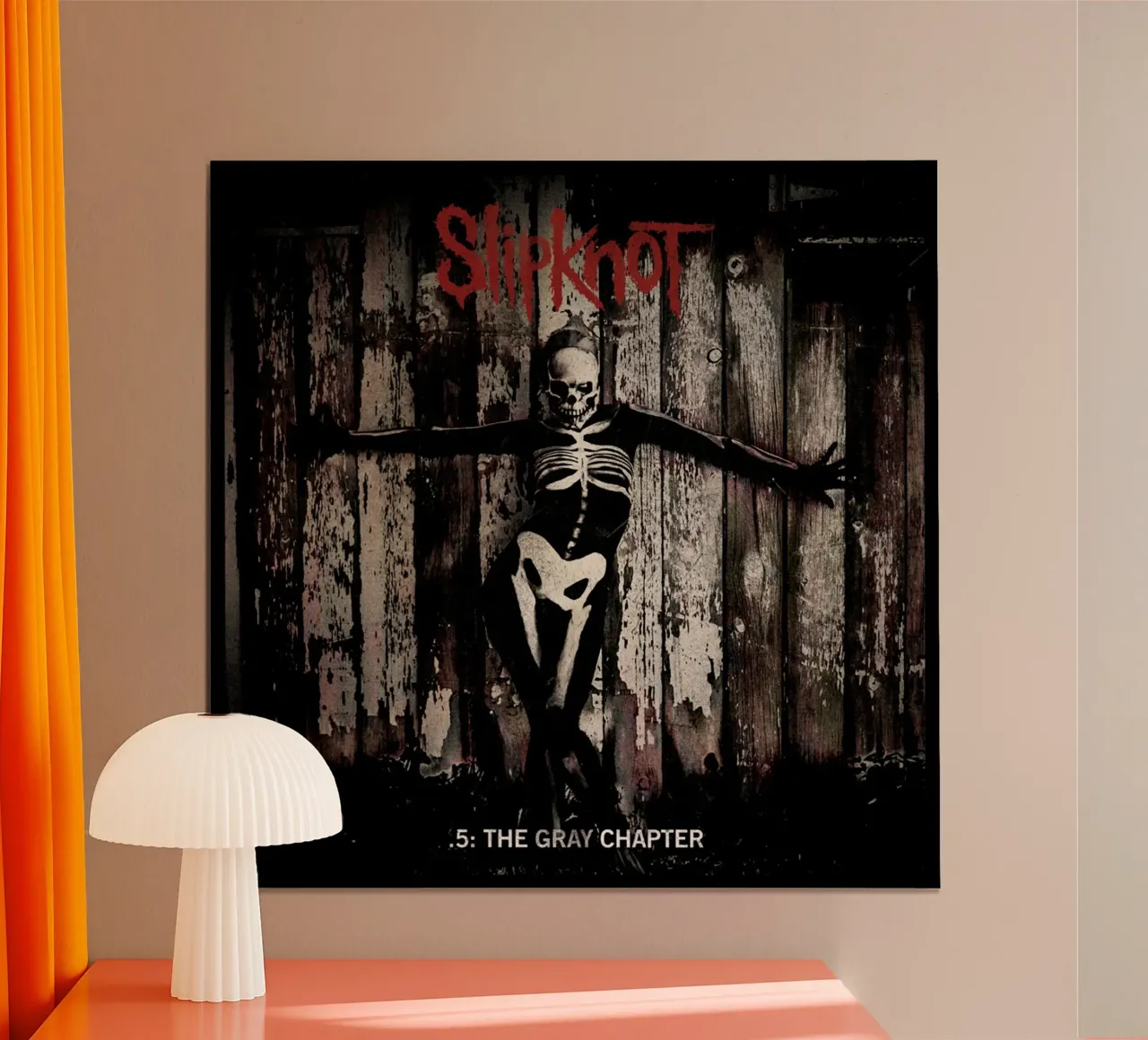 The Gray Slipknot Skull poster con telaio in legno da TEMONSEOL
