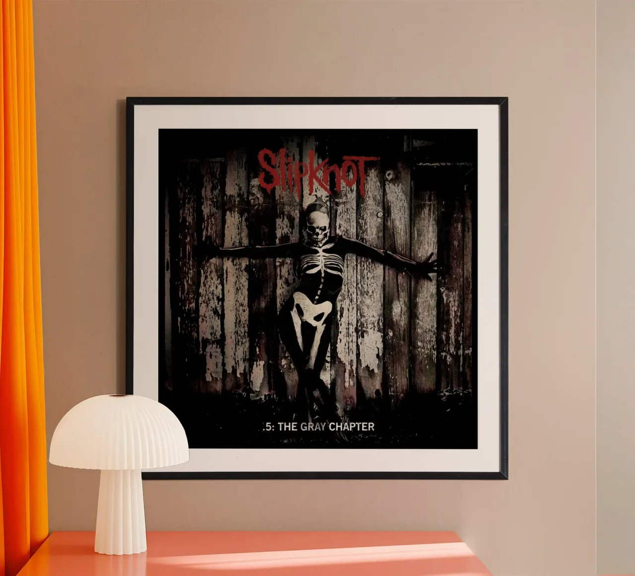 The Gray Slipknot Skull poster con telaio in legno da TEMONSEOL