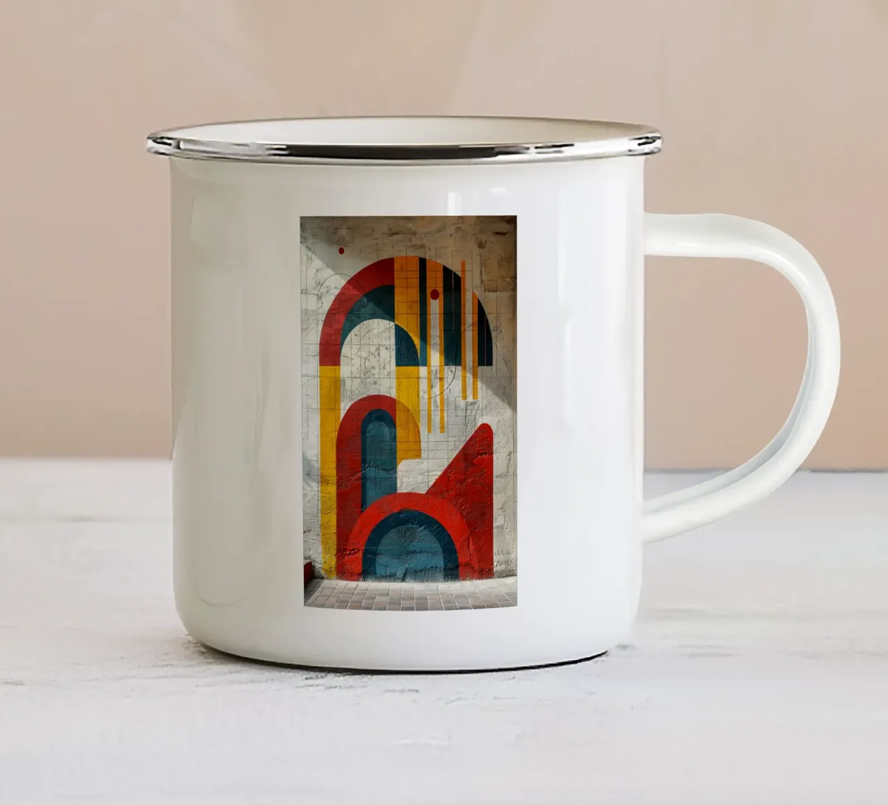 Geometric Echoes tazza in smalto da michi