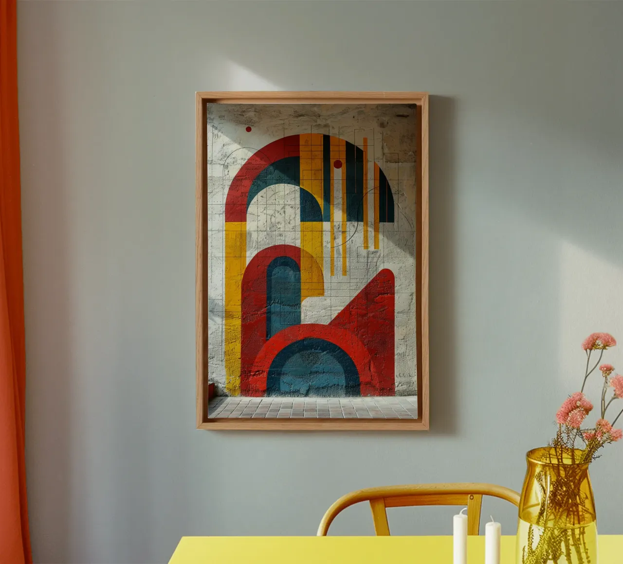 Geometric Echoes tela con Cornice a cassetta da michi