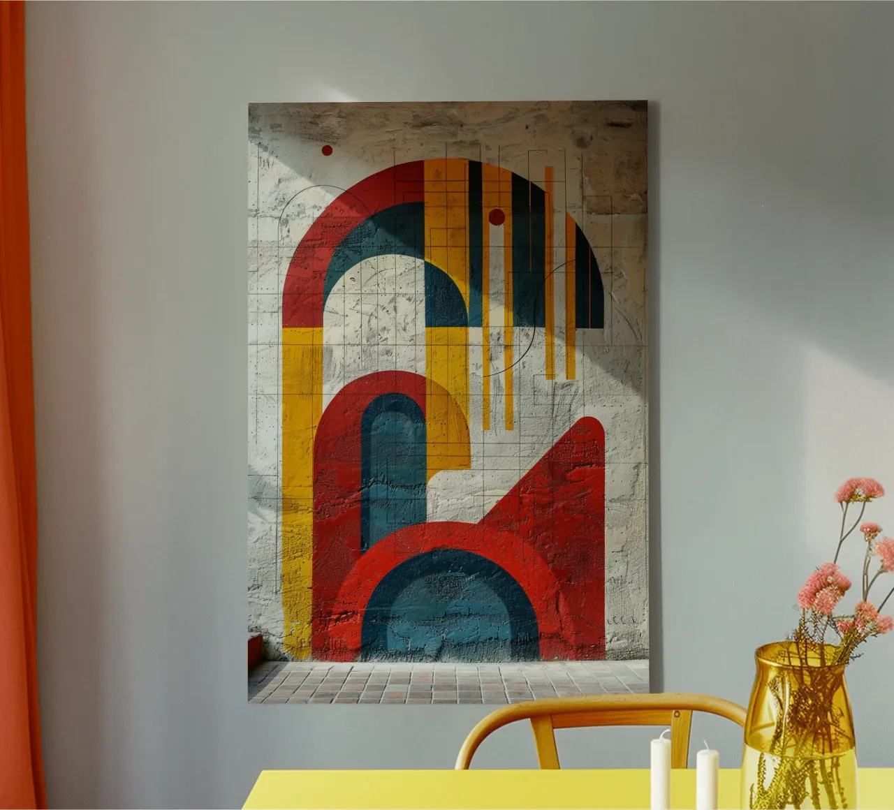 Geometric Echoes tela con Cornice a cassetta da michi