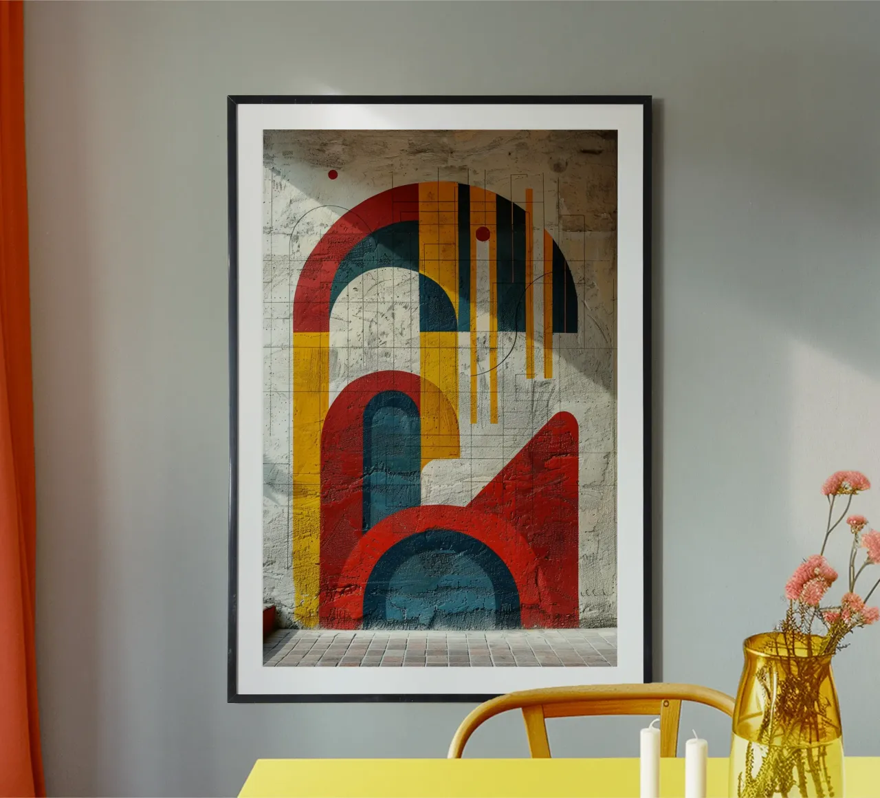 Geometric Echoes poster con telaio in alluminio da michi