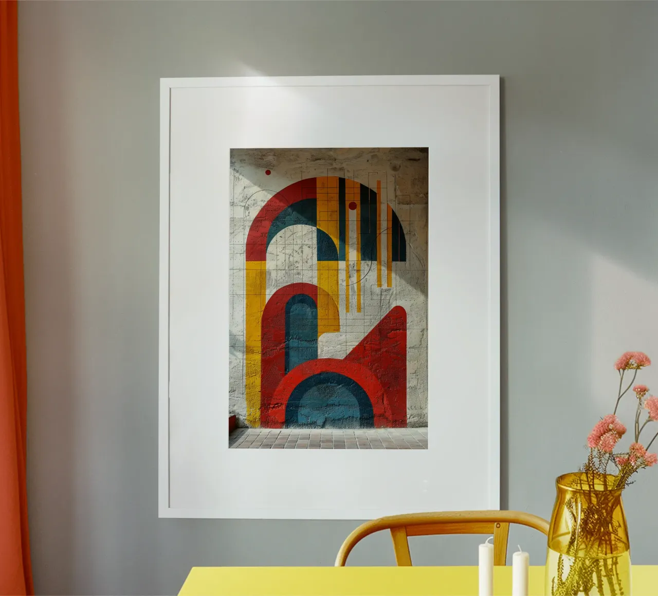 Geometric Echoes poster con telaio in alluminio da michi