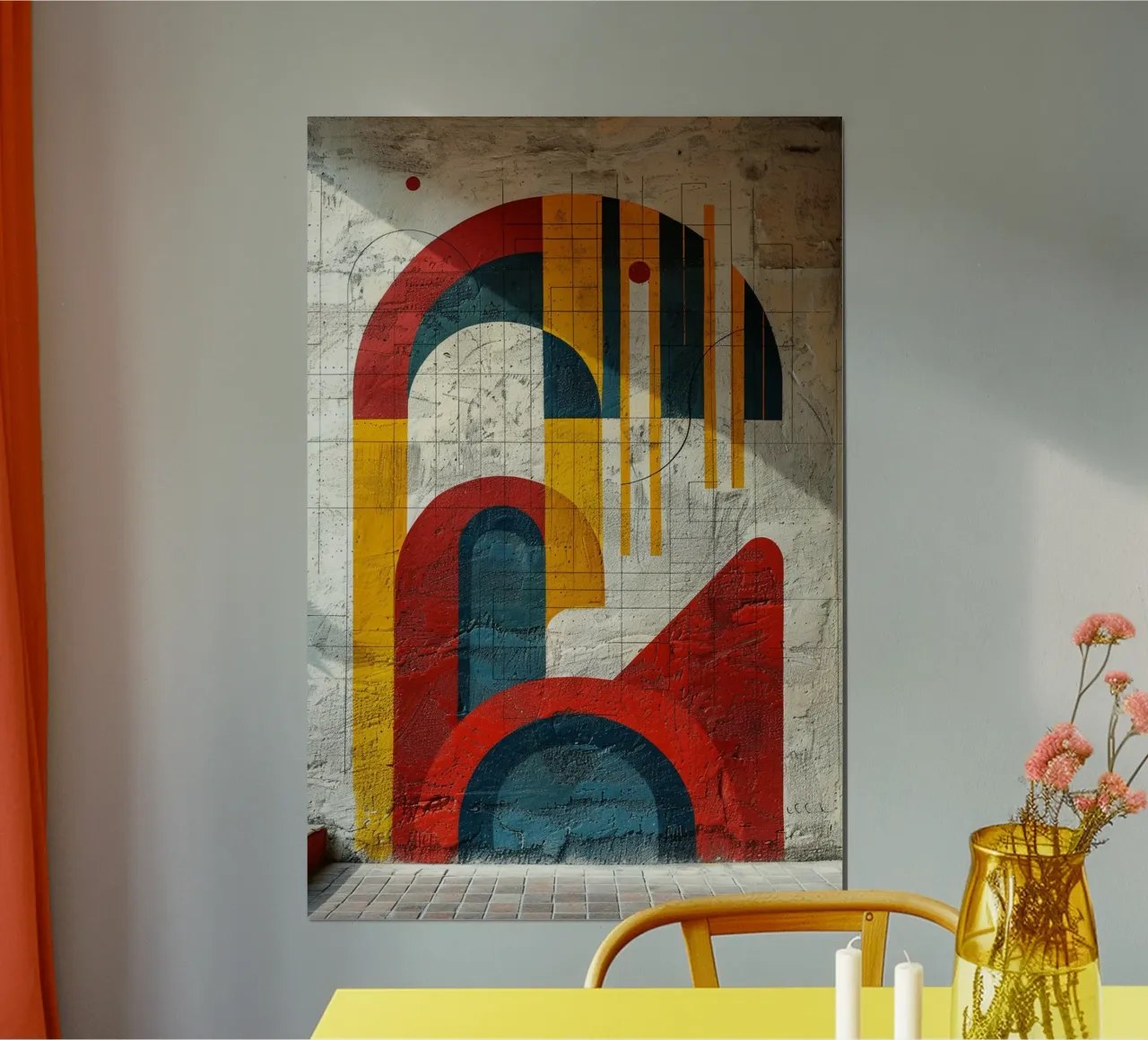 Geometric Echoes poster con telaio in alluminio da michi