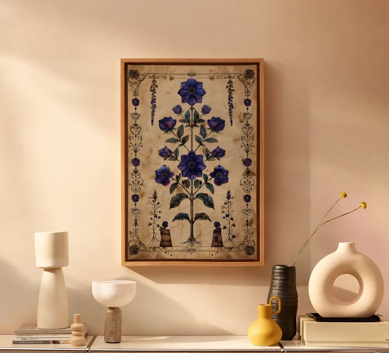 Medieval Bloom canvas with Floater frame by michi