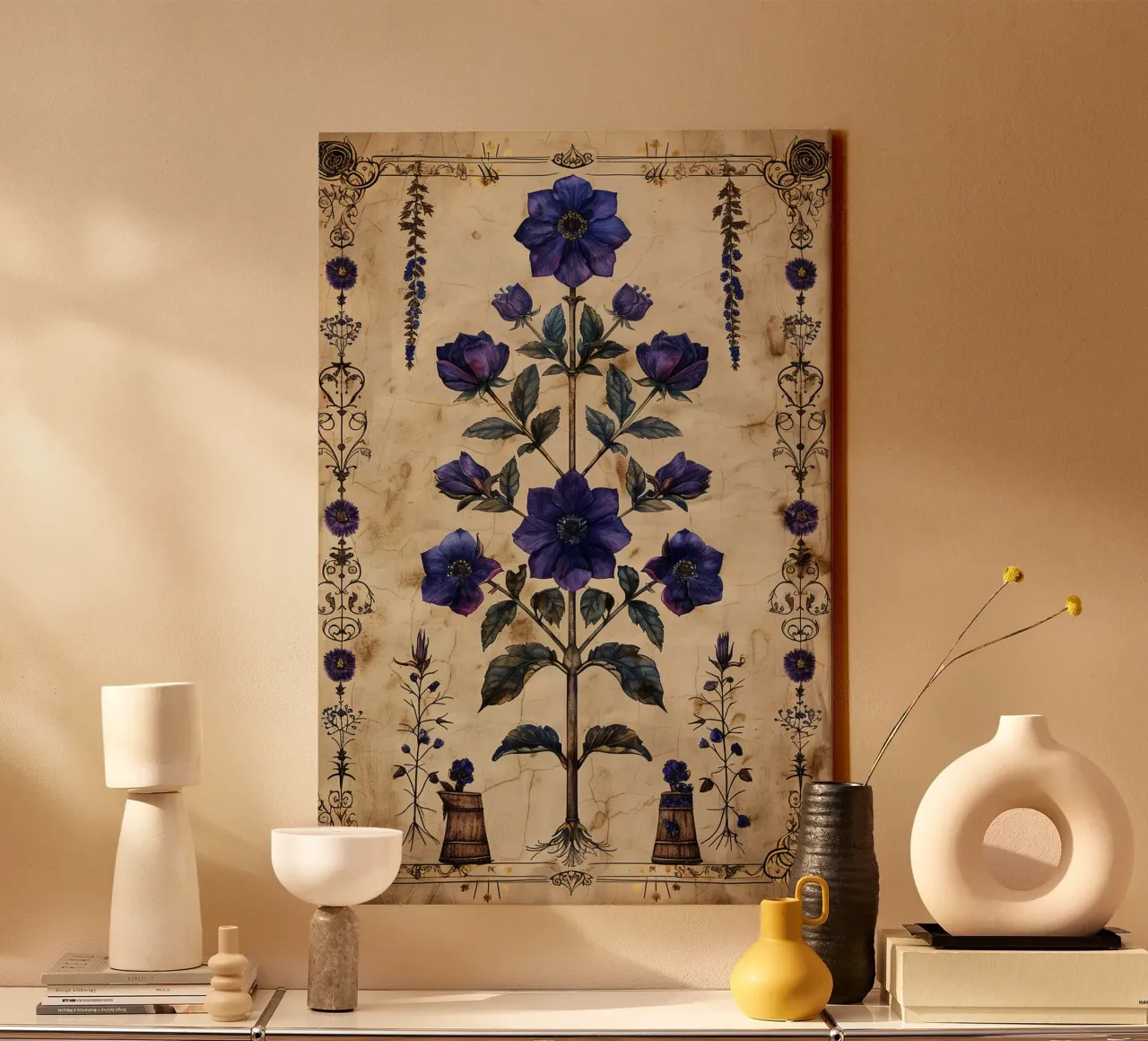 Medieval Bloom canvas with Floater frame by michi