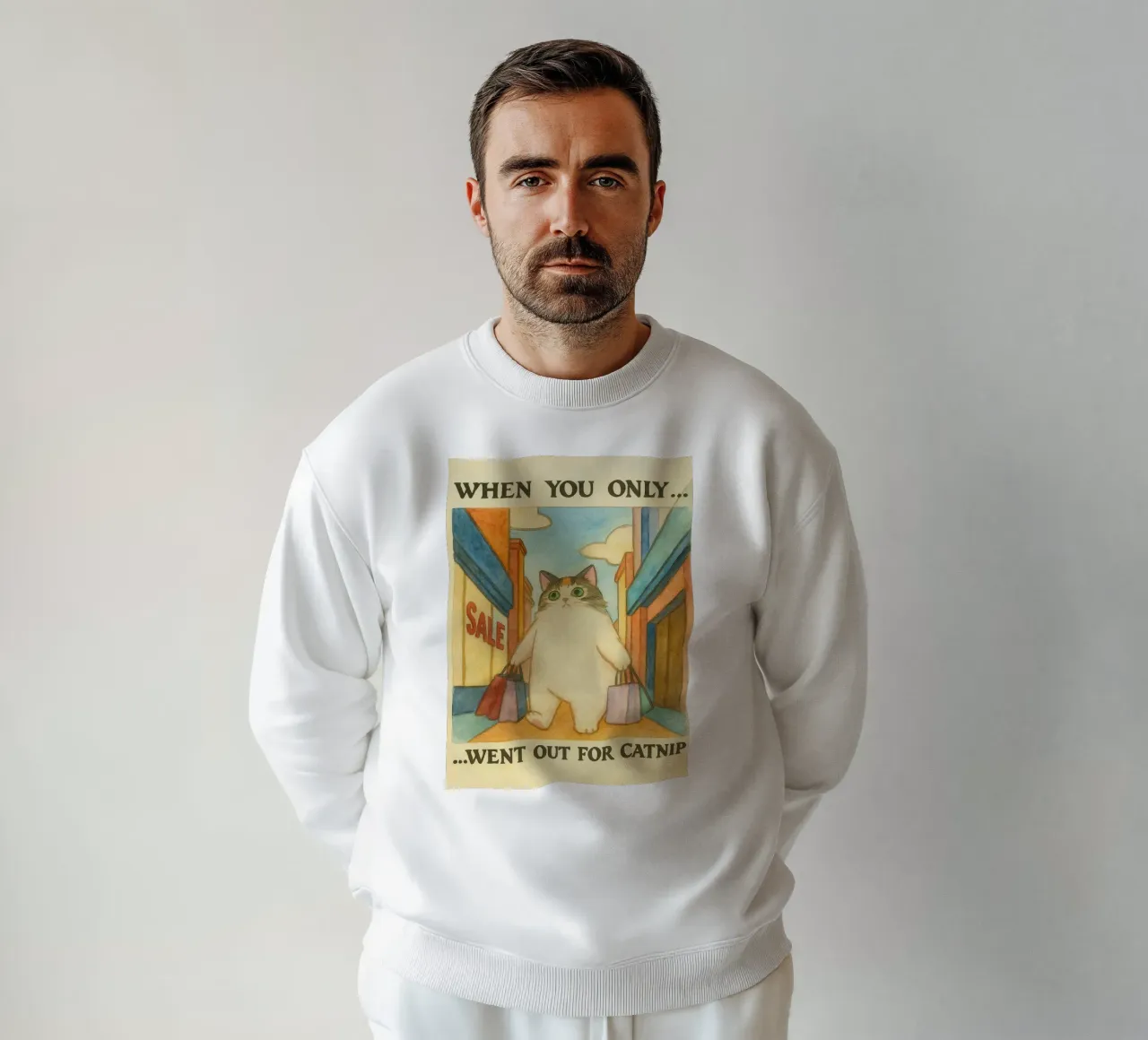 went out for catnip funny cat sweatshirt by cepeducks