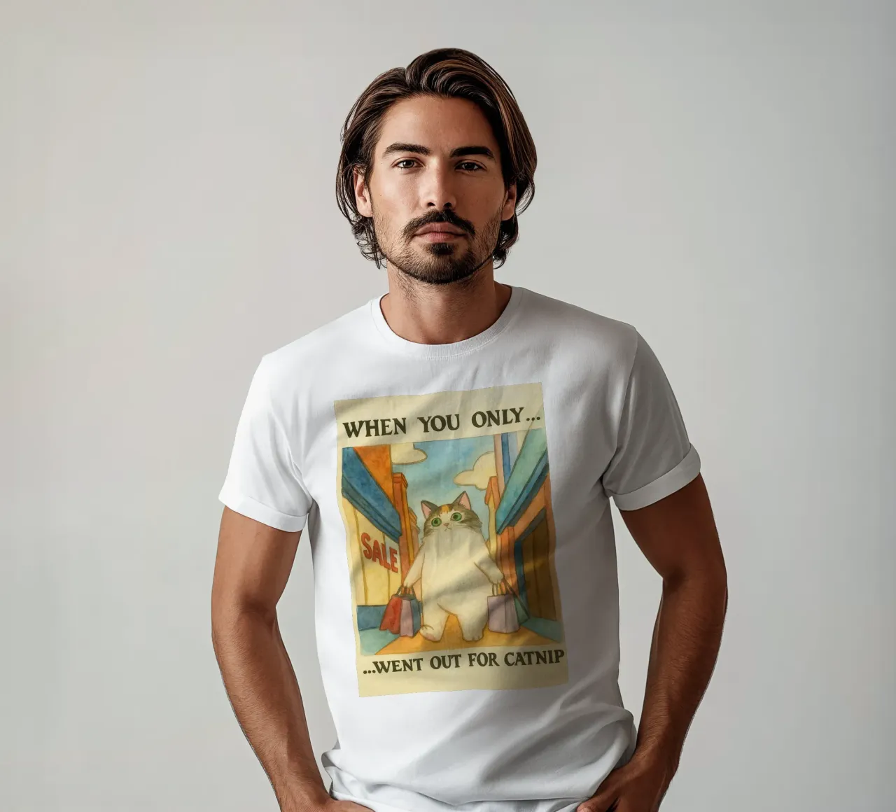 went out for catnip funny cat t-shirt by cepeducks