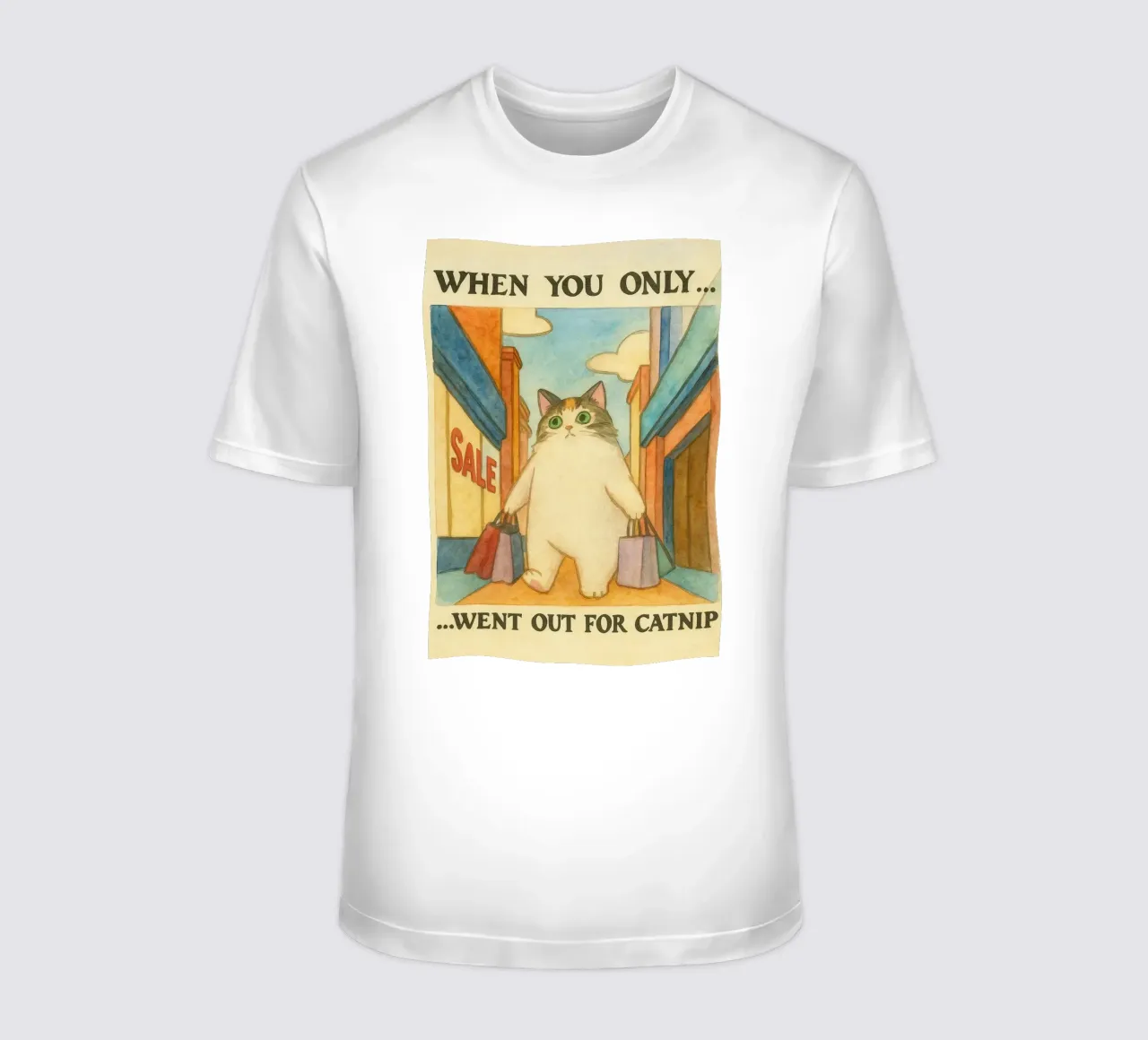 went out for catnip funny cat t-shirt by cepeducks