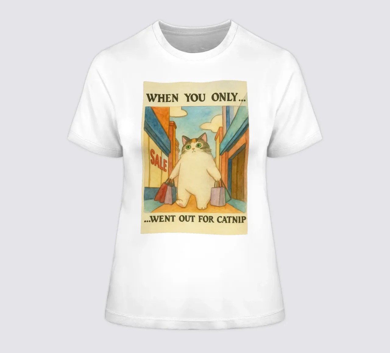 went out for catnip funny cat women's fitted t-shirt by cepeducks