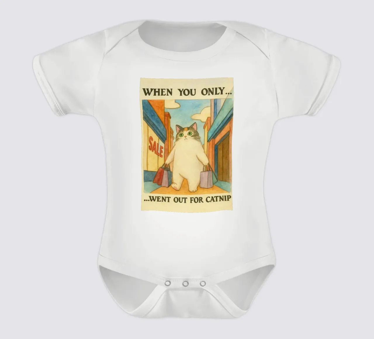 went out for catnip funny cat short-sleeve baby romper by cepeducks