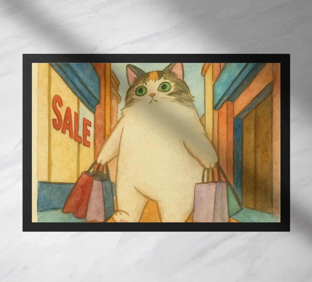 went out for catnip funny cat doormat by cepeducks