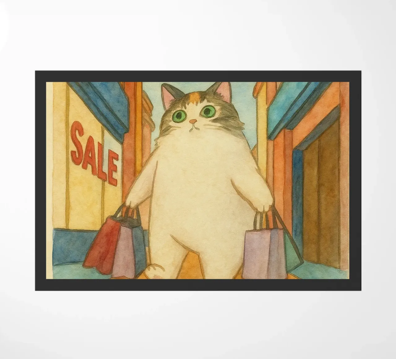 went out for catnip funny cat doormat by cepeducks