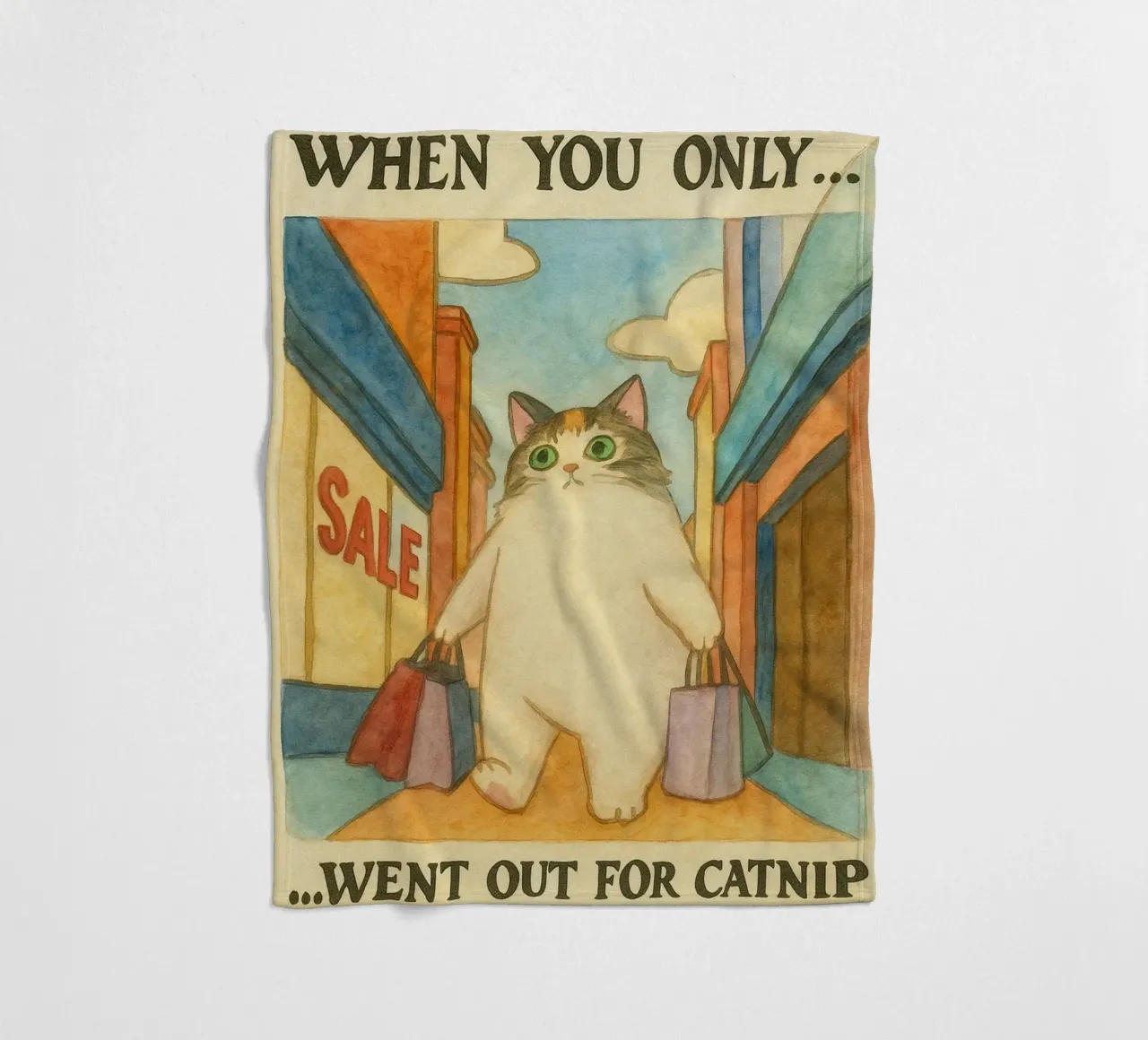 went out for catnip funny cat fleece blanket by cepeducks