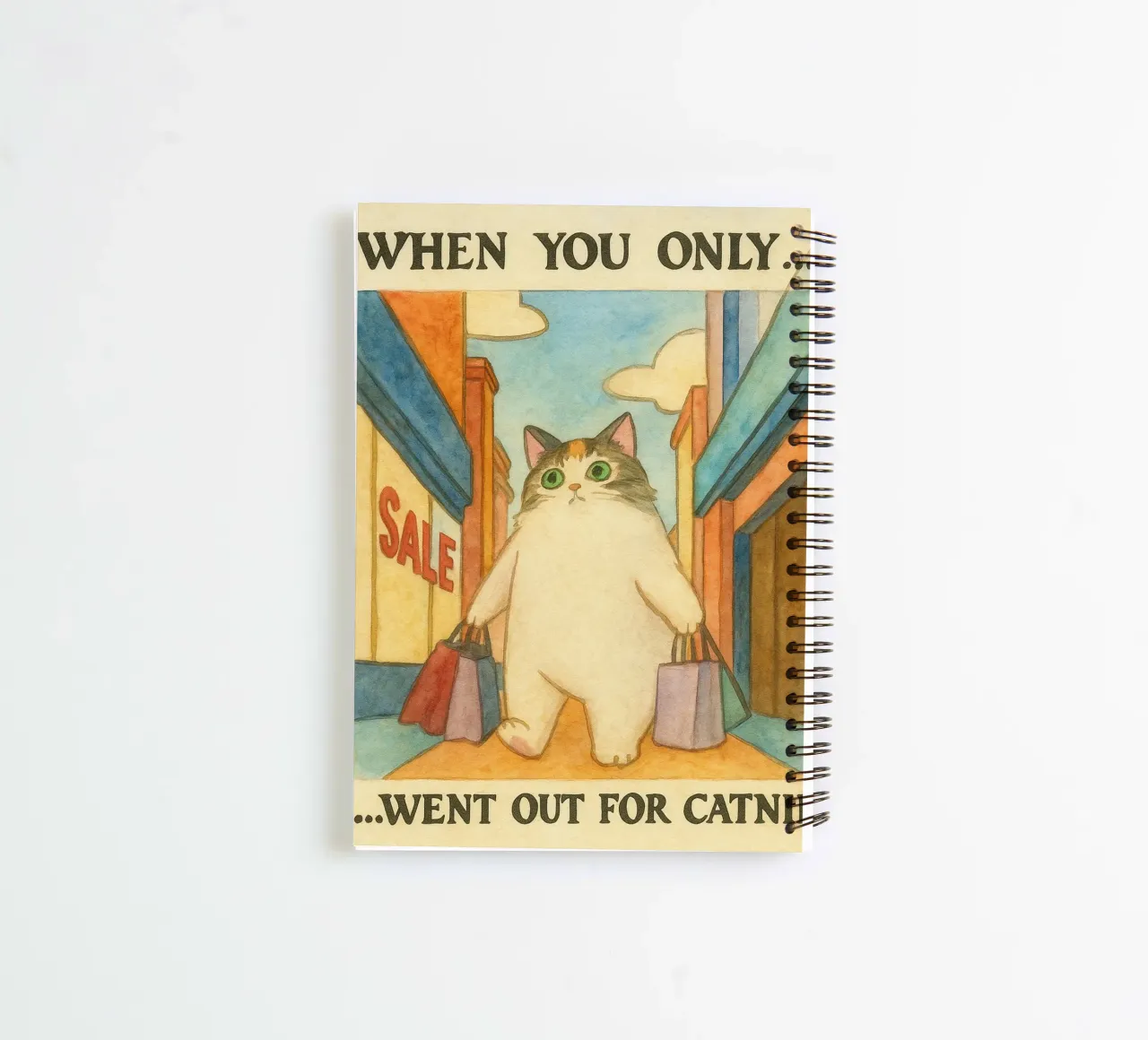 went out for catnip funny cat spiral notebook by cepeducks