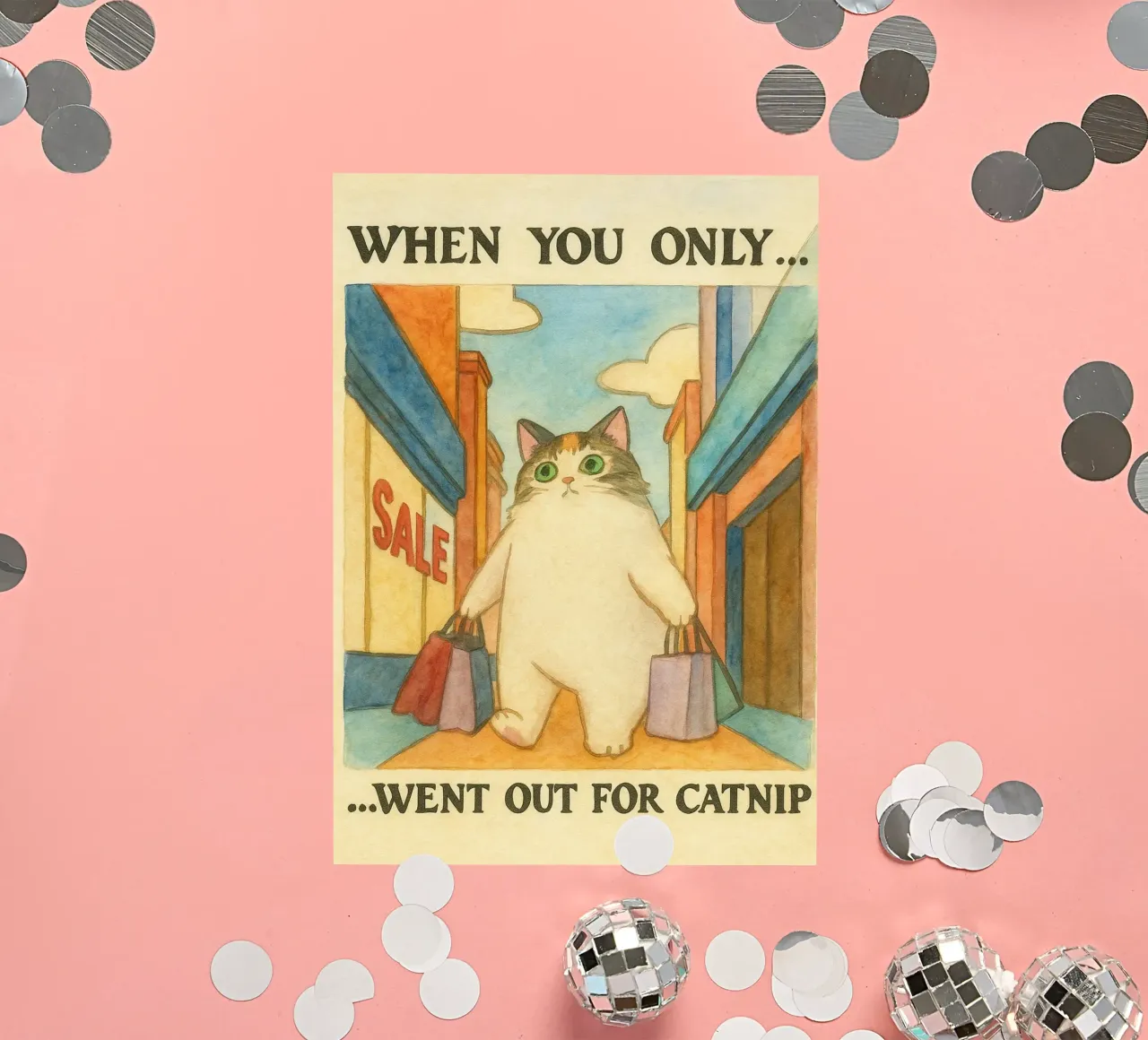 went out for catnip funny cat sticker by cepeducks