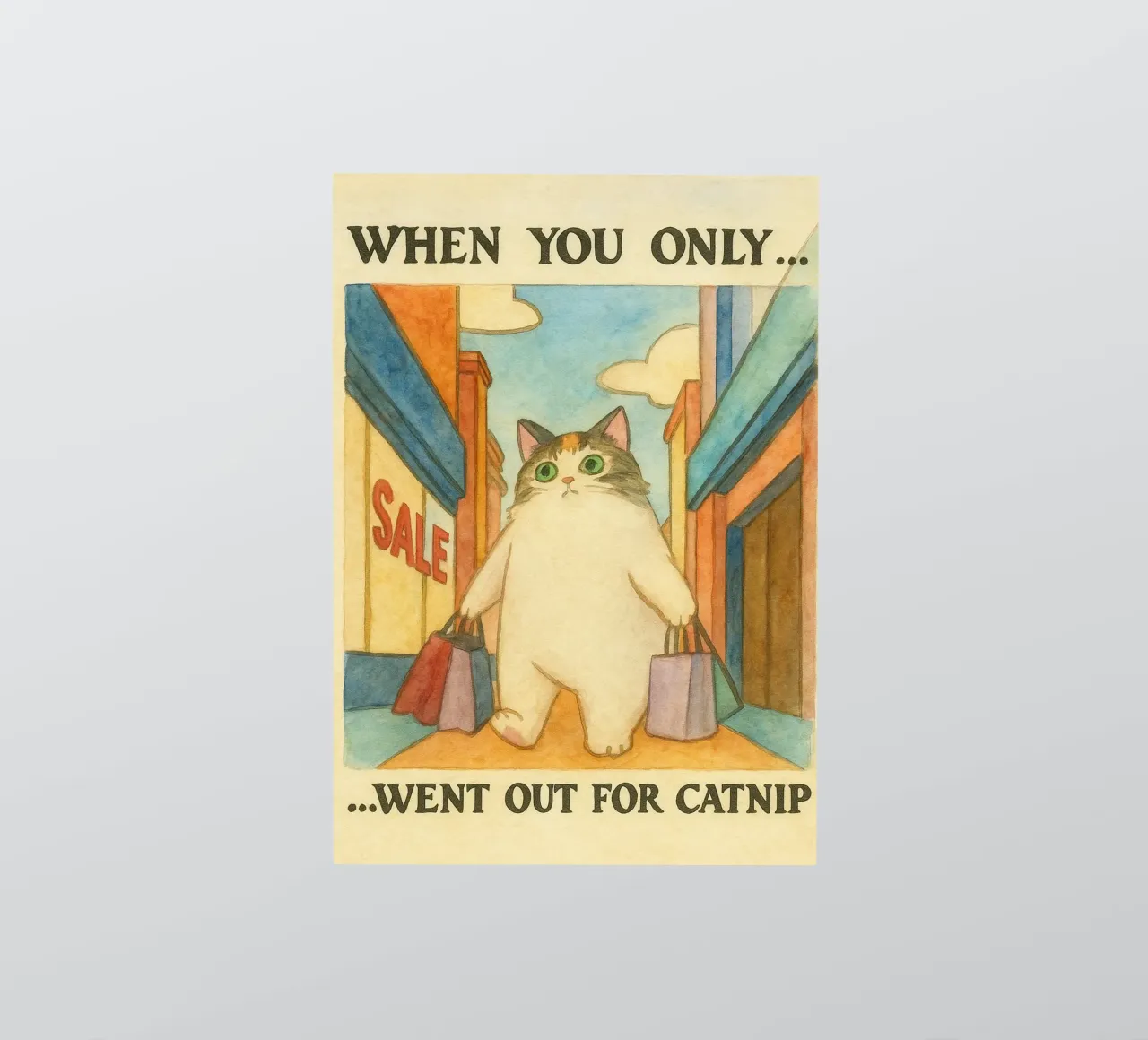 went out for catnip funny cat sticker by cepeducks