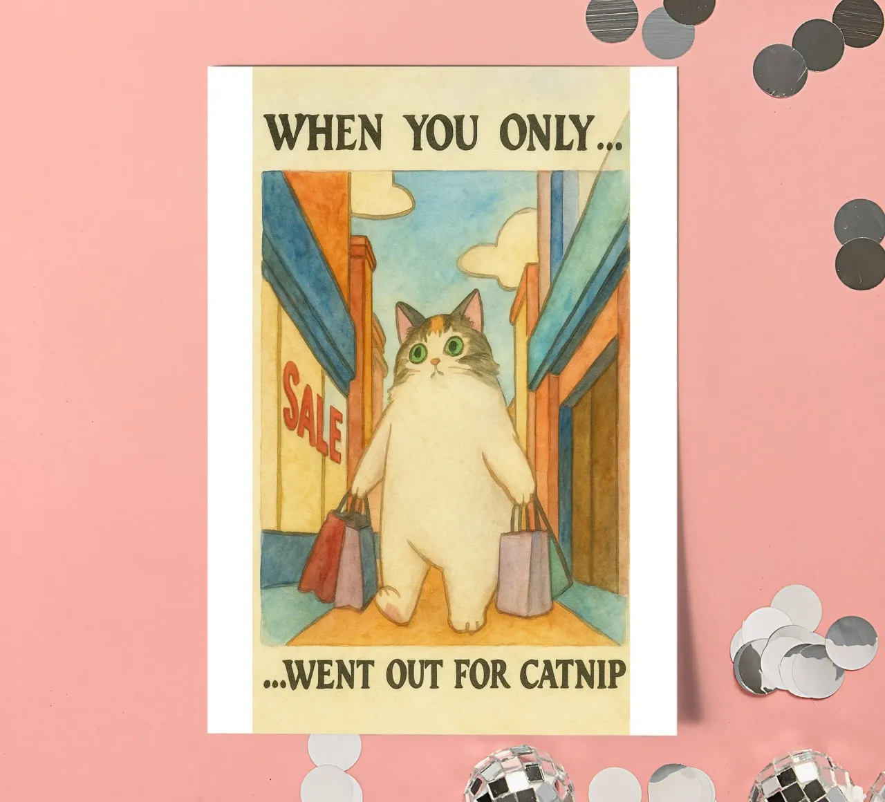 went out for catnip funny cat sticker sheet by cepeducks