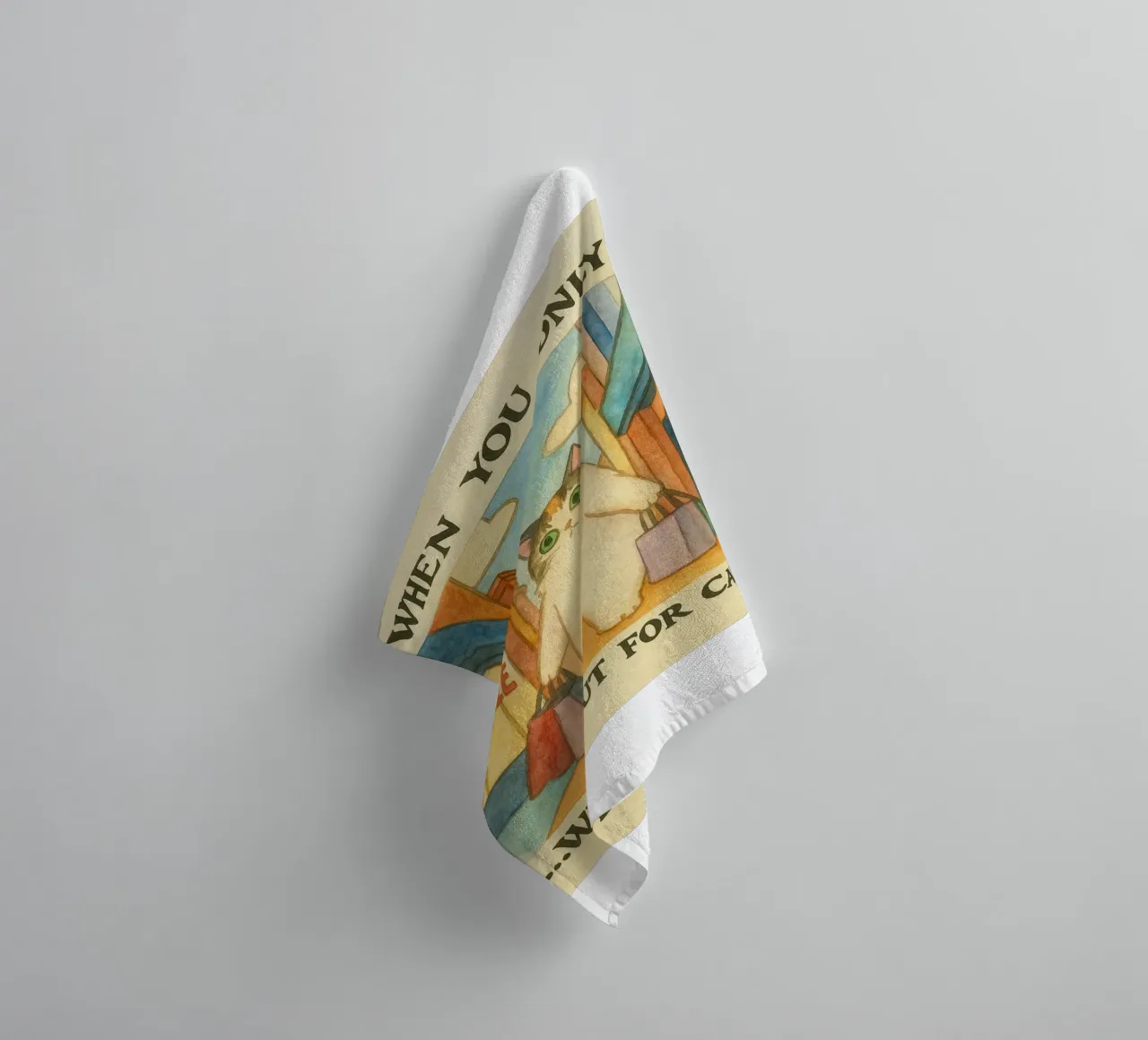 went out for catnip funny cat towel by cepeducks