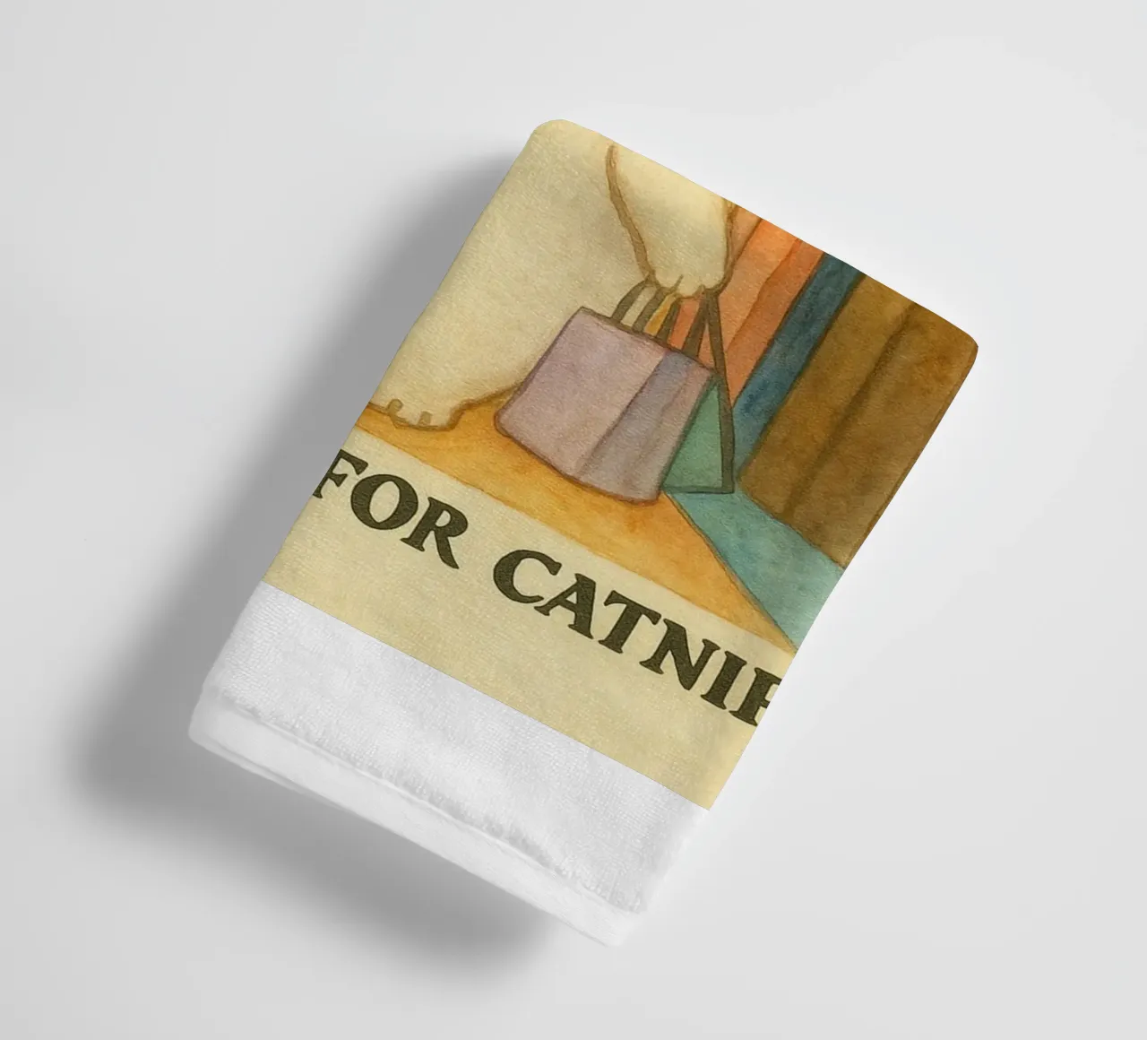 went out for catnip funny cat towel by cepeducks