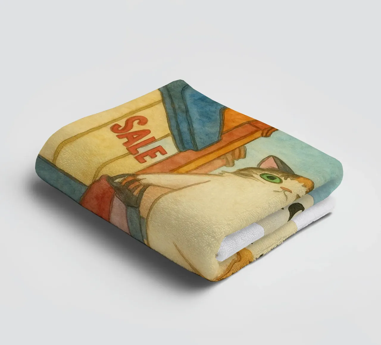 went out for catnip funny cat towel by cepeducks