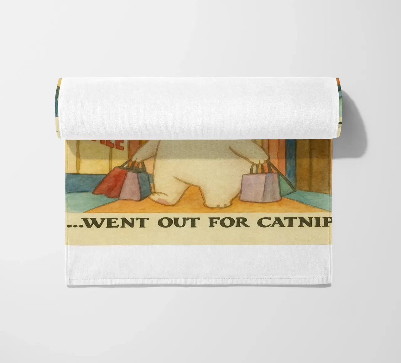 went out for catnip funny cat beach towel by cepeducks