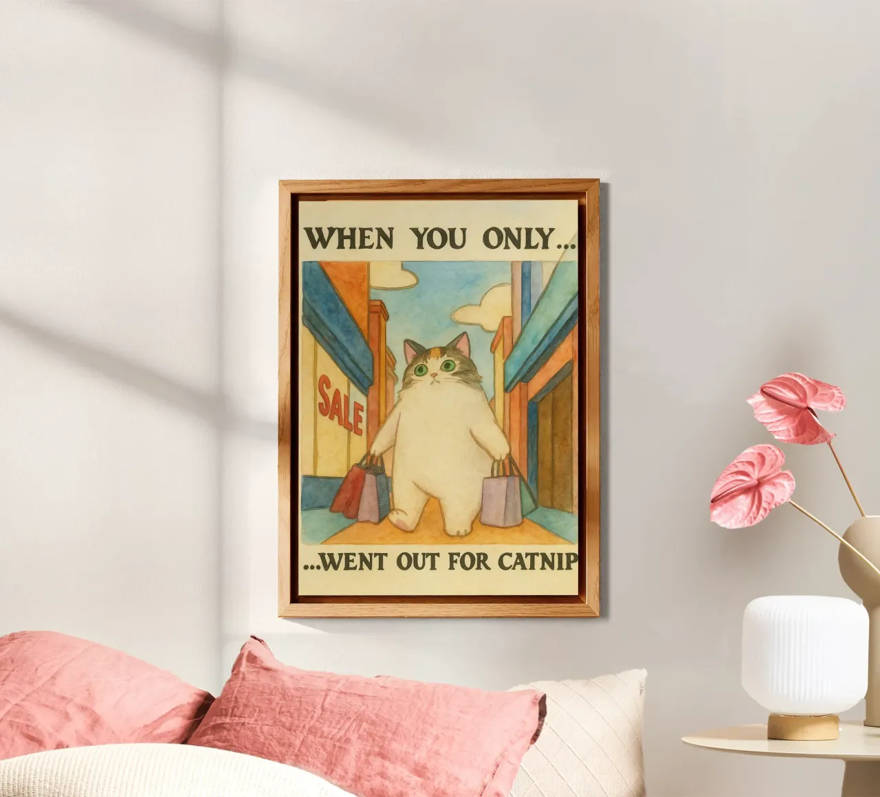 went out for catnip funny cat alu-dibond by cepeducks