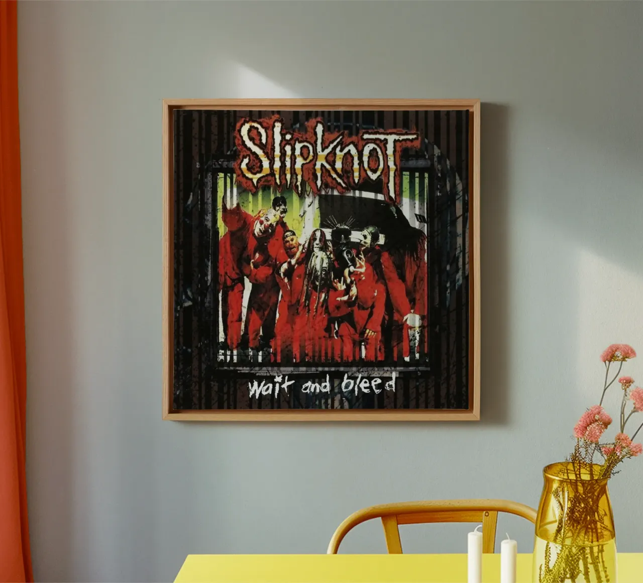 Wait And Bleed Classic Slipknot Poster tela con Cornice a cassetta da TEMONSEOL