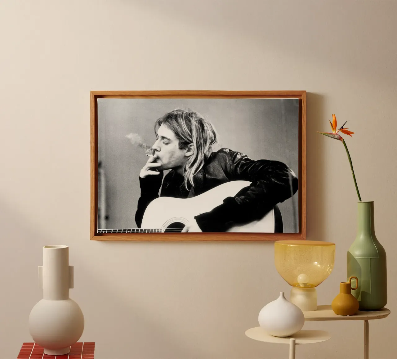 Kurt Cobain Cool tela con Cornice a cassetta da nicol shop