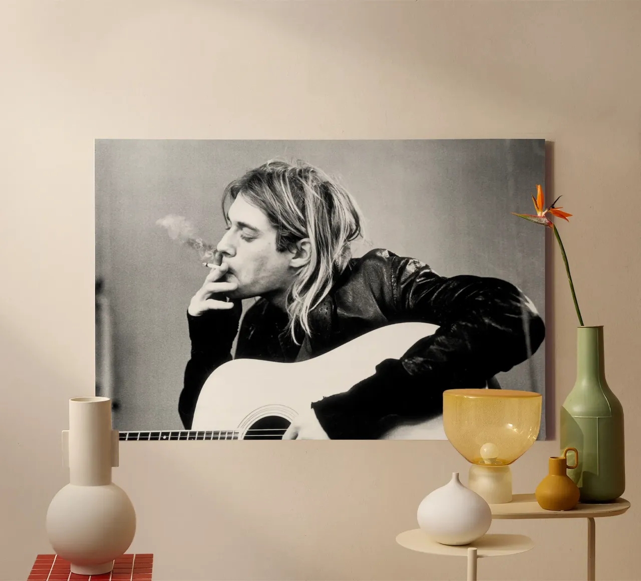 Kurt Cobain Cool tela con Cornice a cassetta da nicol shop