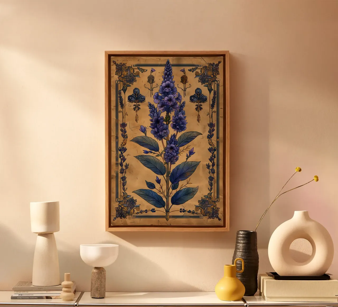 Herbal Elegance tela con Cornice a cassetta da michi