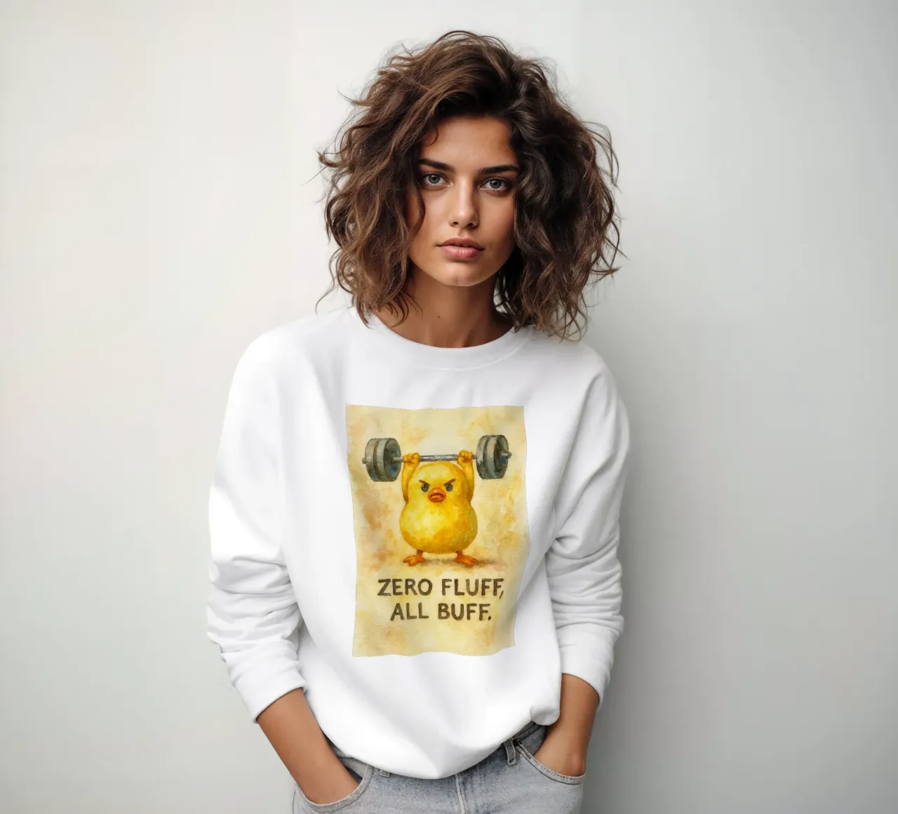 zero fluff all buff funny duck sudadera de cepeducks