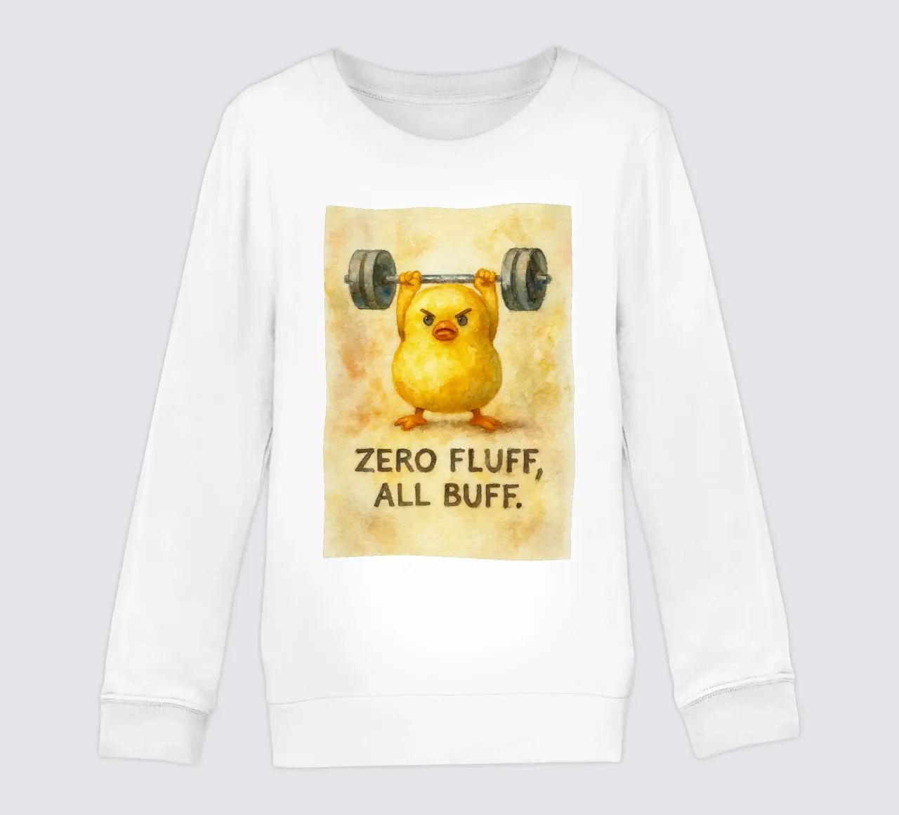 zero fluff all buff funny duck sudadera para niño de cepeducks