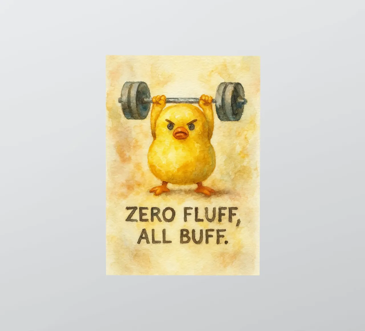 zero fluff all buff funny duck pegatina de cepeducks