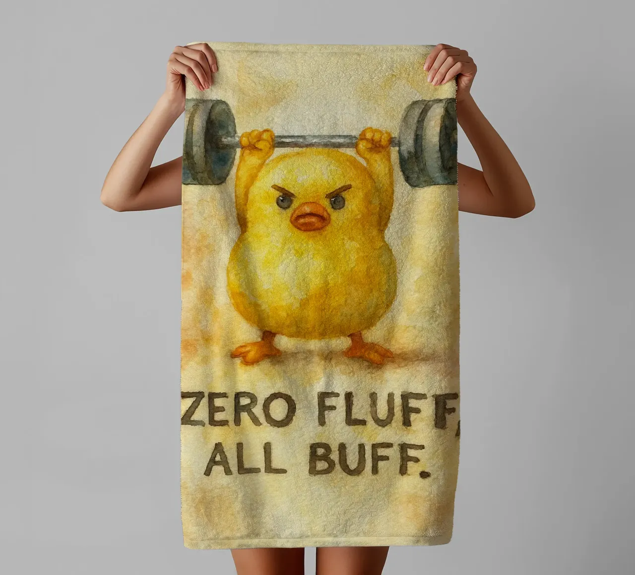 zero fluff all buff funny duck towel by cepeducks