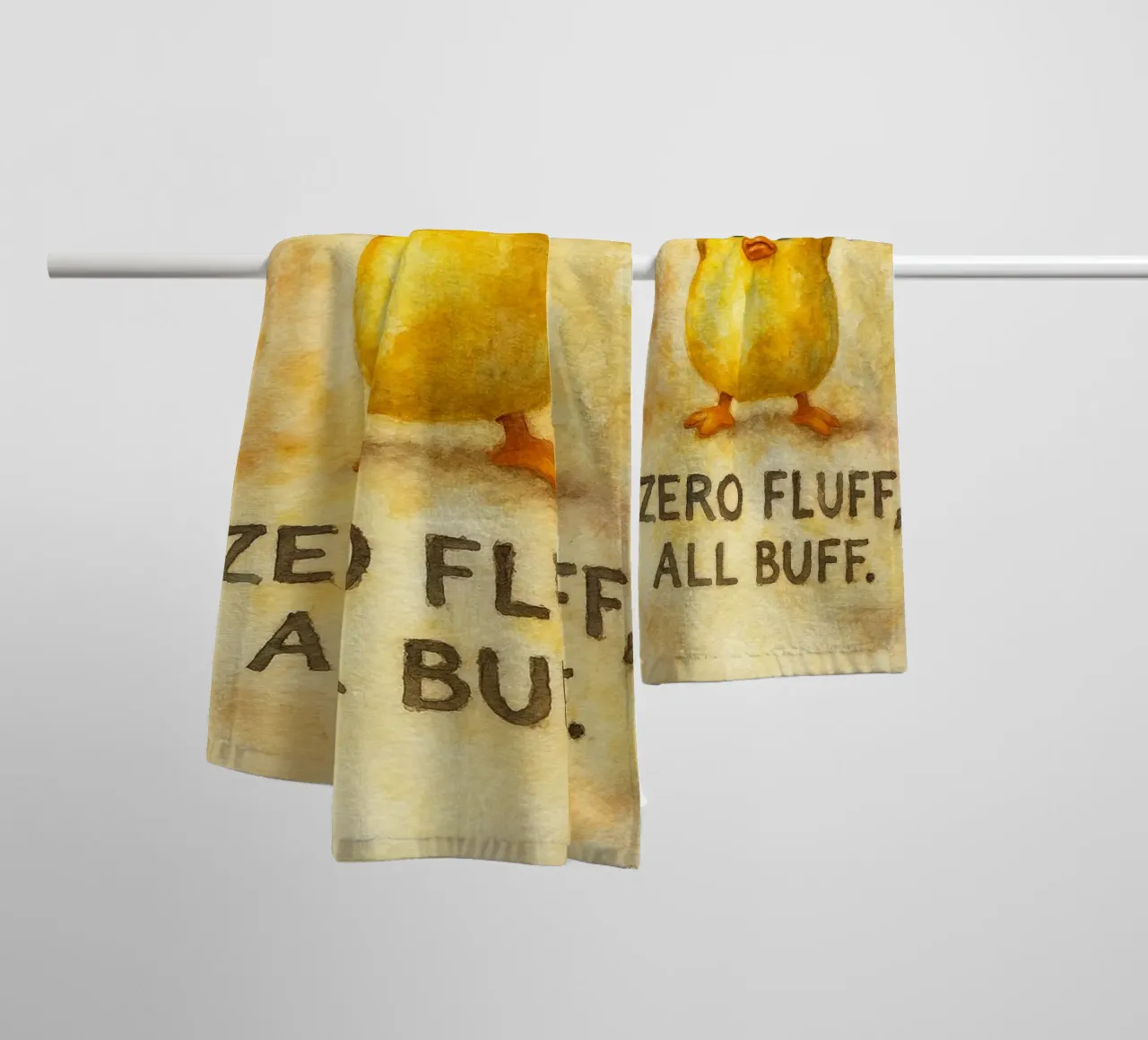 zero fluff all buff funny duck towel by cepeducks