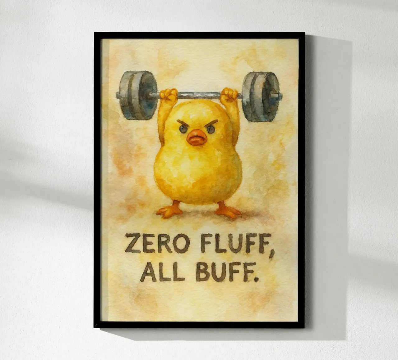 zero fluff tutti buff divertente anatra poster da cepeducks