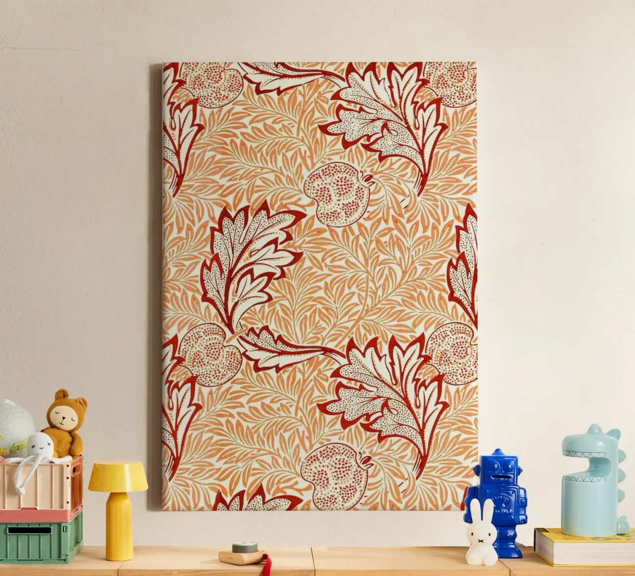 William Morris Botanical Print, Vintage tela con Cornice a cassetta da thomas