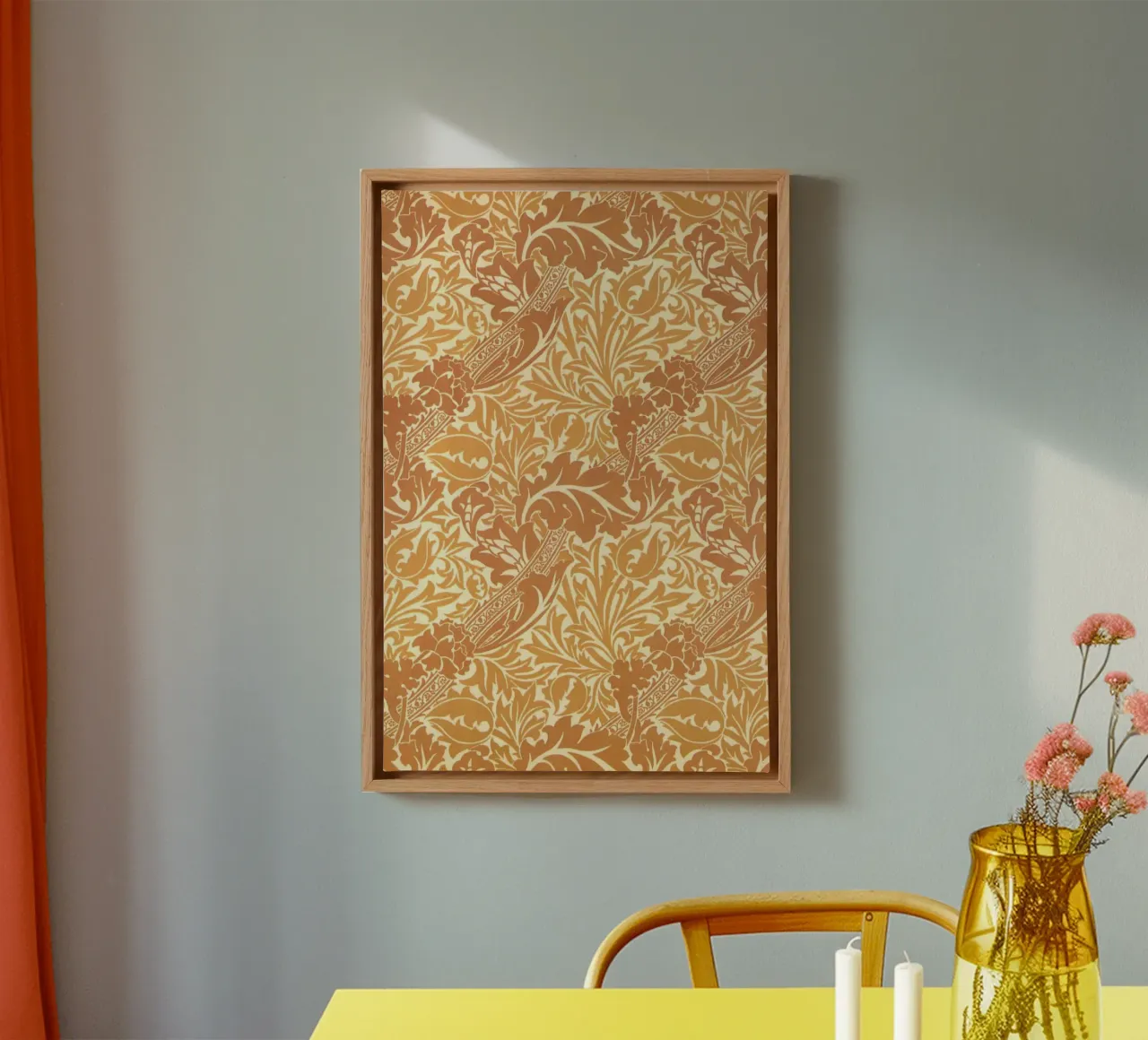 William Morris Botanical Print, Vintage tela con Cornice a cassetta da thomas