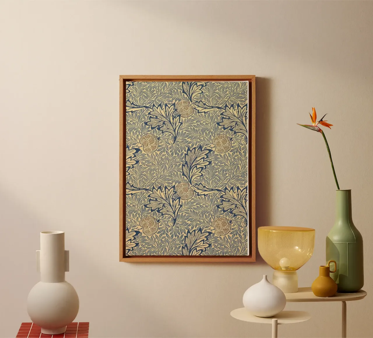 William Morris Botanical Print, Vintage tela con Cornice a cassetta da thomas