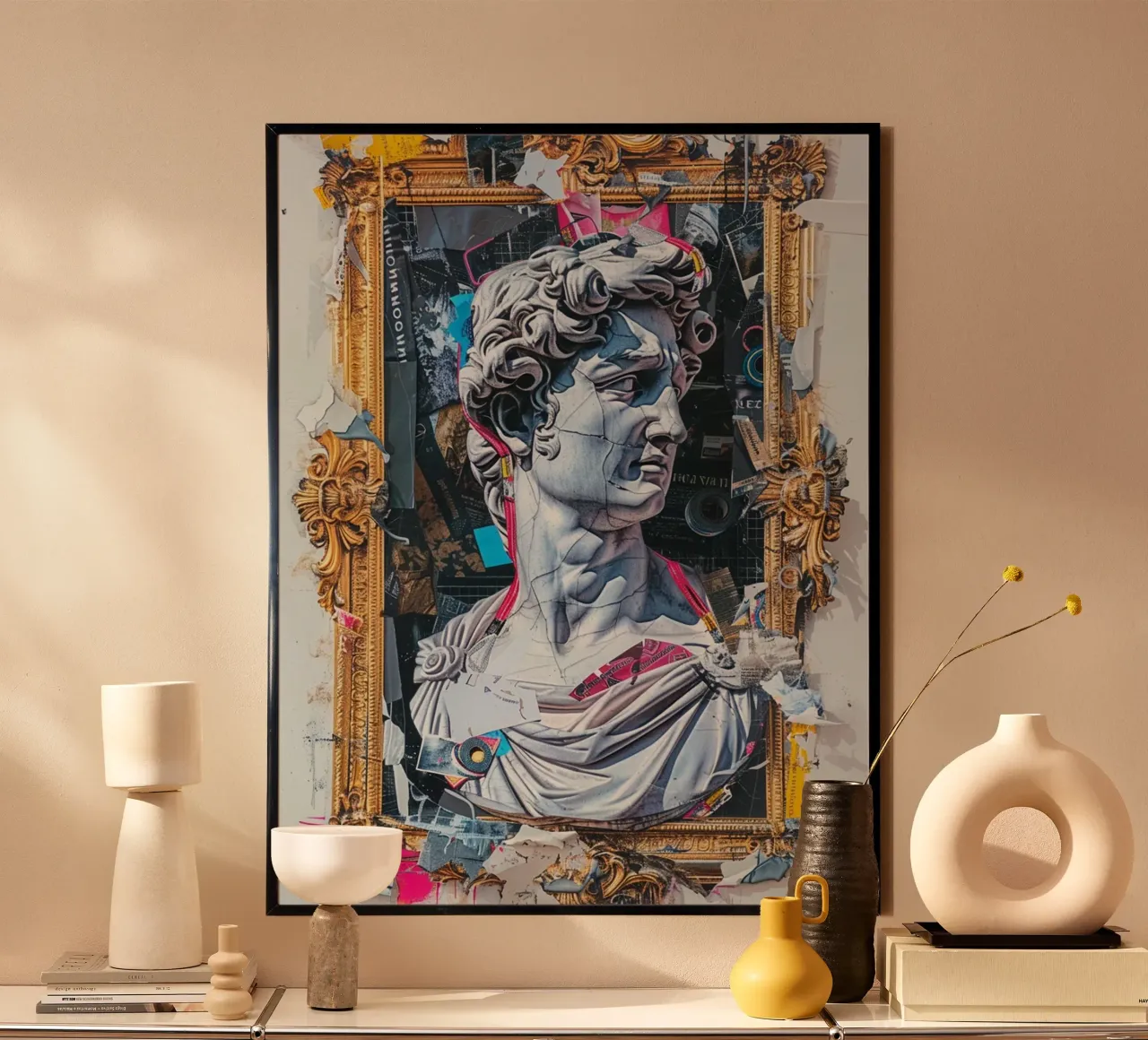 Baroque Rebellion poster con telaio in alluminio da Mosaic Dialogue