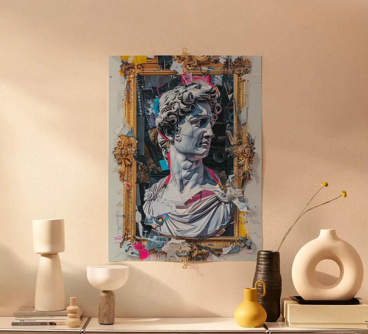Baroque Rebellion poster con telaio in alluminio da Mosaic Dialogue